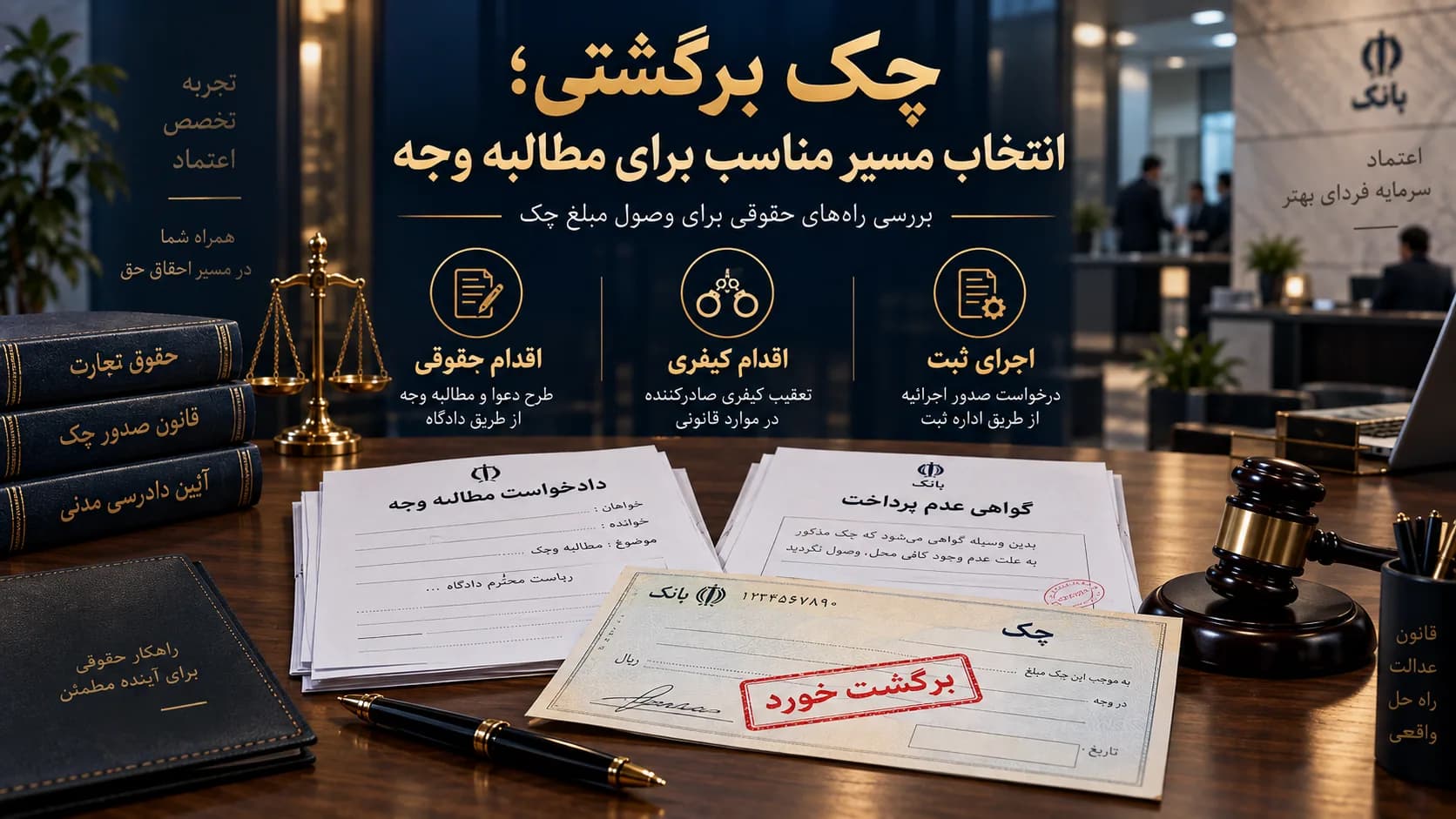 چک برگشتی؛ انتخاب مسیر مناسب برای مطالبه وجه