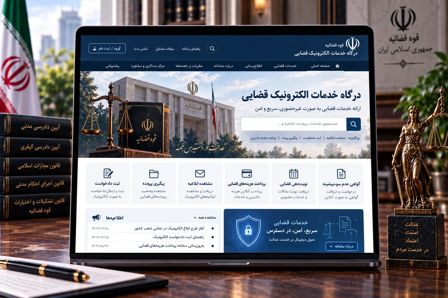 درگاه خدمات الکترونیک قضایی